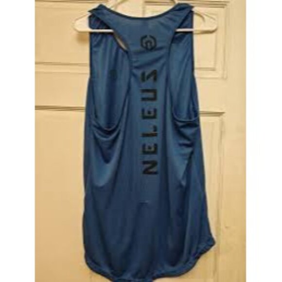 Neleus Mens 3XL Blue Mesh Sleeveless Quick-Dry Gym Tank Top With Logo Design - Picture 5 of 5